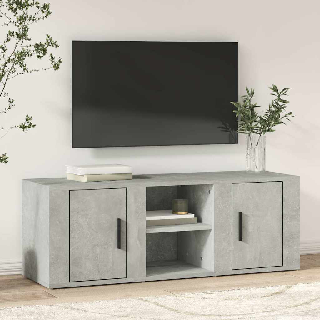TV Cabinet Concrete Grey 100x31.5x35 cm Engineered Wood