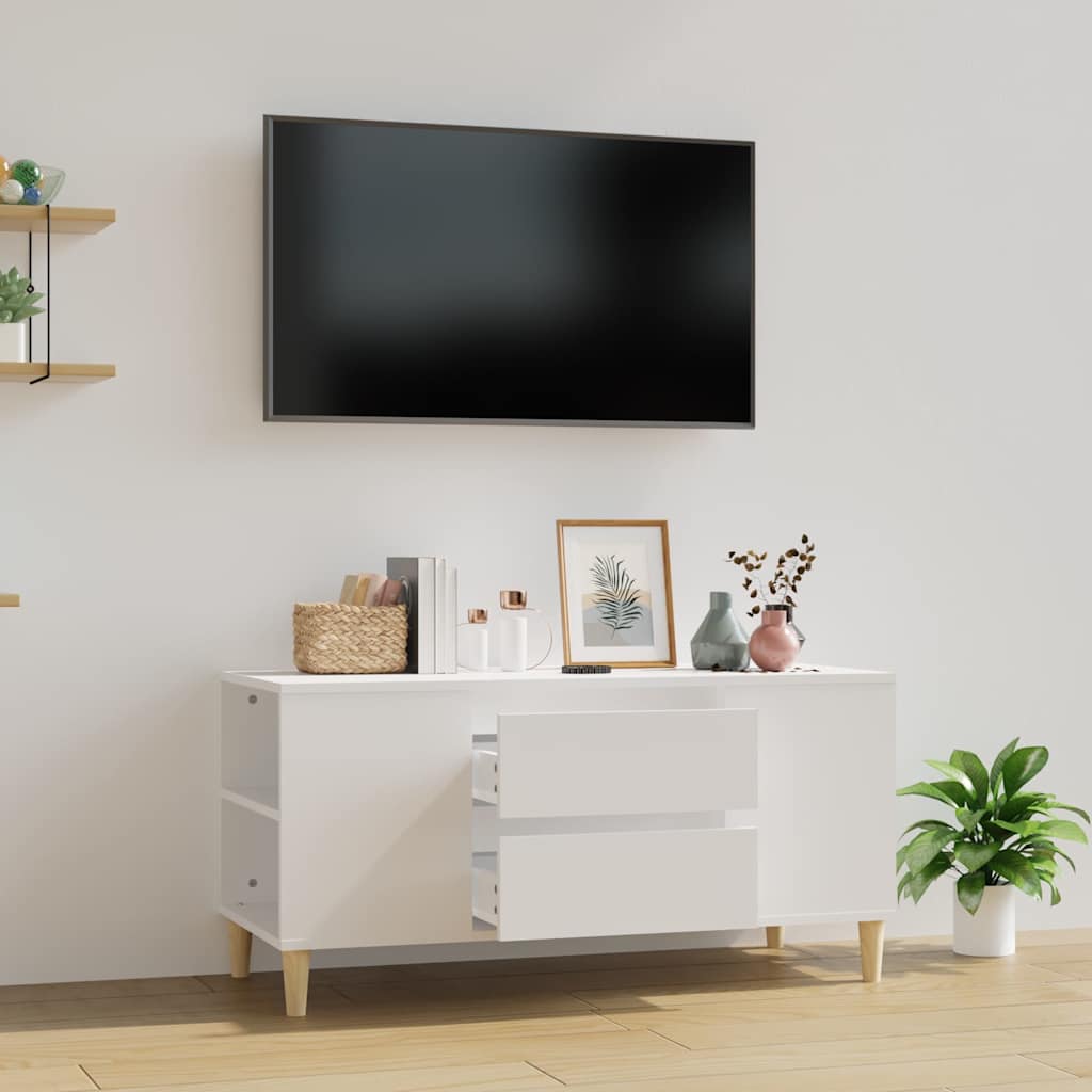TV Cabinet White 102x44.5x50 cm Engineered Wood