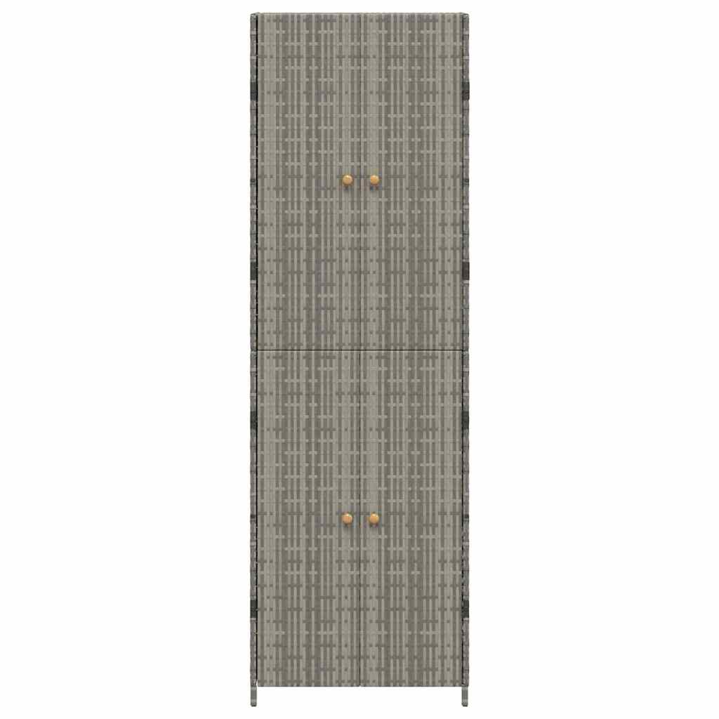 Garden Storage Cabinet Grey 59x40x180 cm Poly Rattan