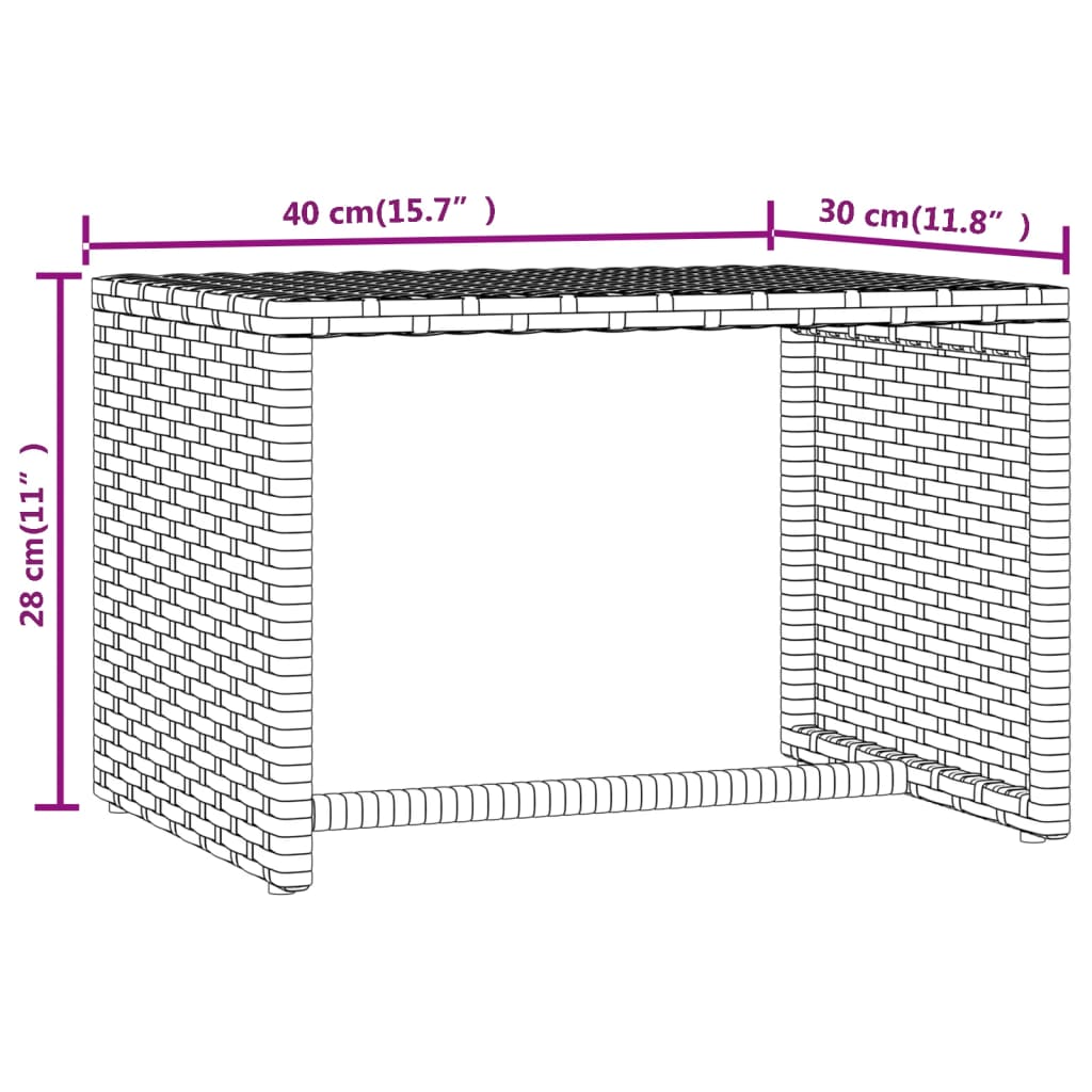 Sunbeds 2 pcs with Table Black Poly Rattan