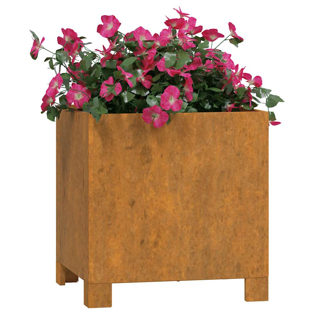 Planters with Legs 2 pcs Rusty 30x30x30 cm Corten Steel