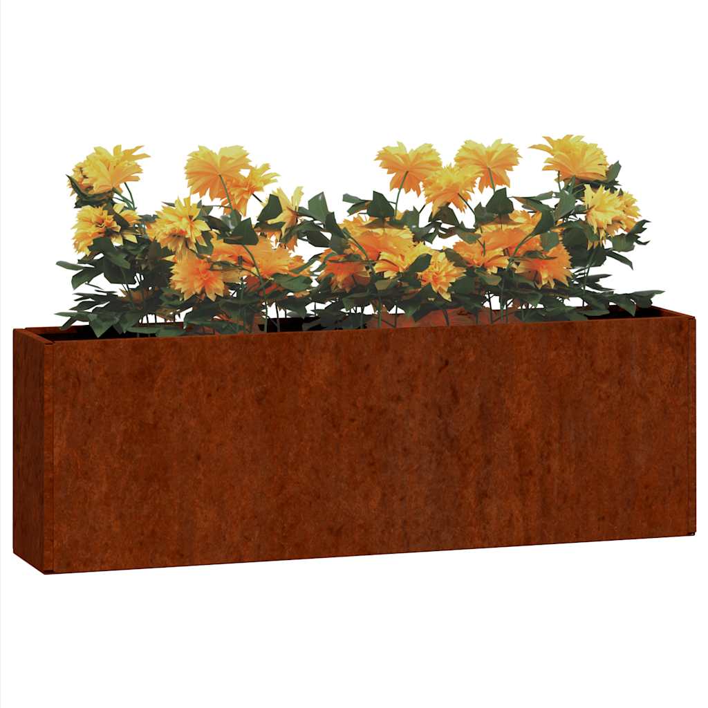 Wall Planters 2 pcs Rusty Corten Steel 53x10x17 cm