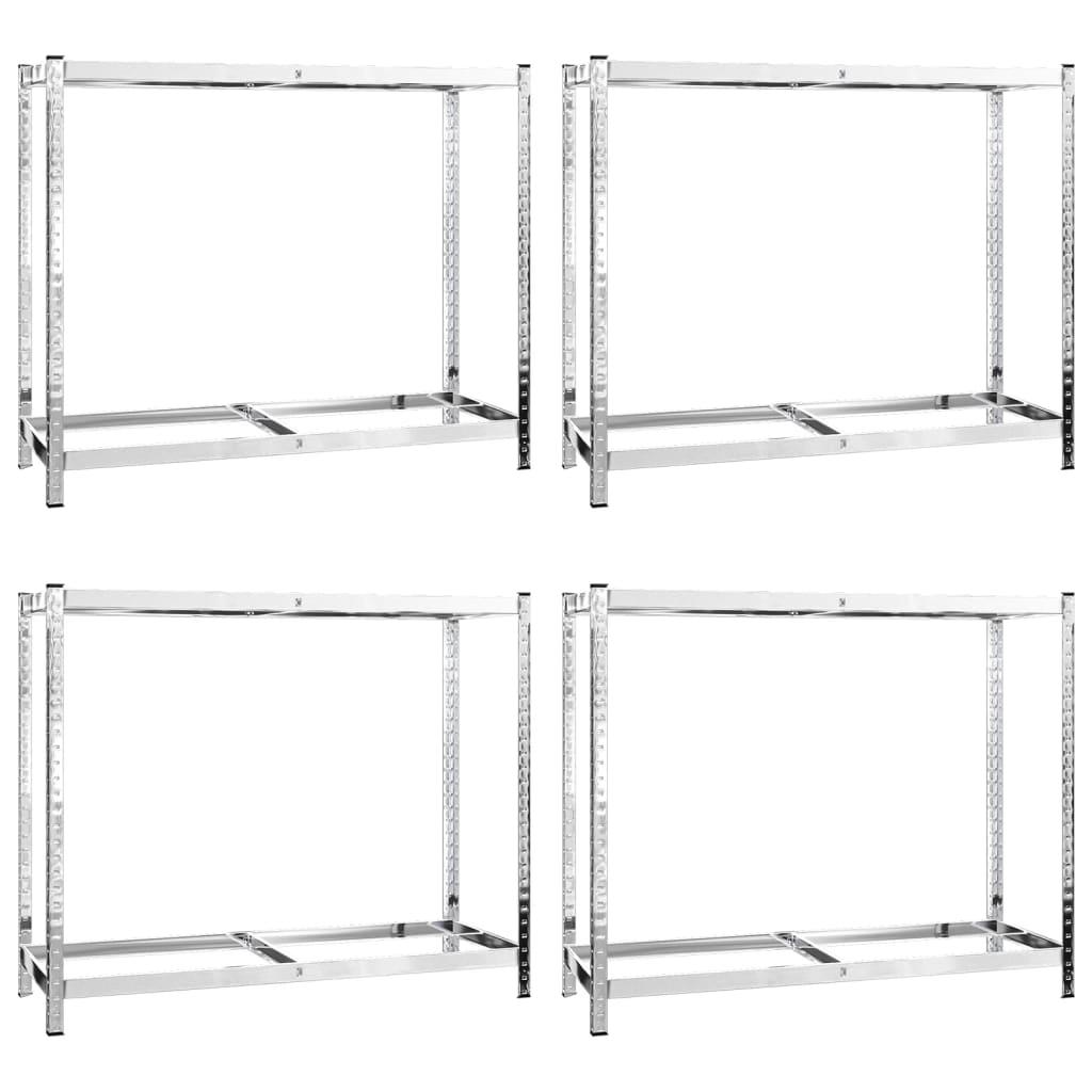 2-Layer Tire Racks 4 pcs Silver 110x40x110 cm Steel