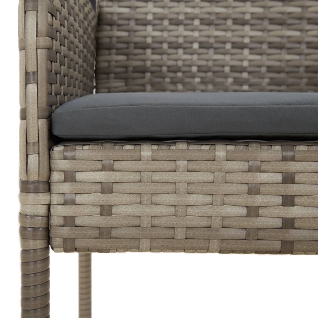 Garden Chairs with Cushions 4 pcs Poly Rattan Grey