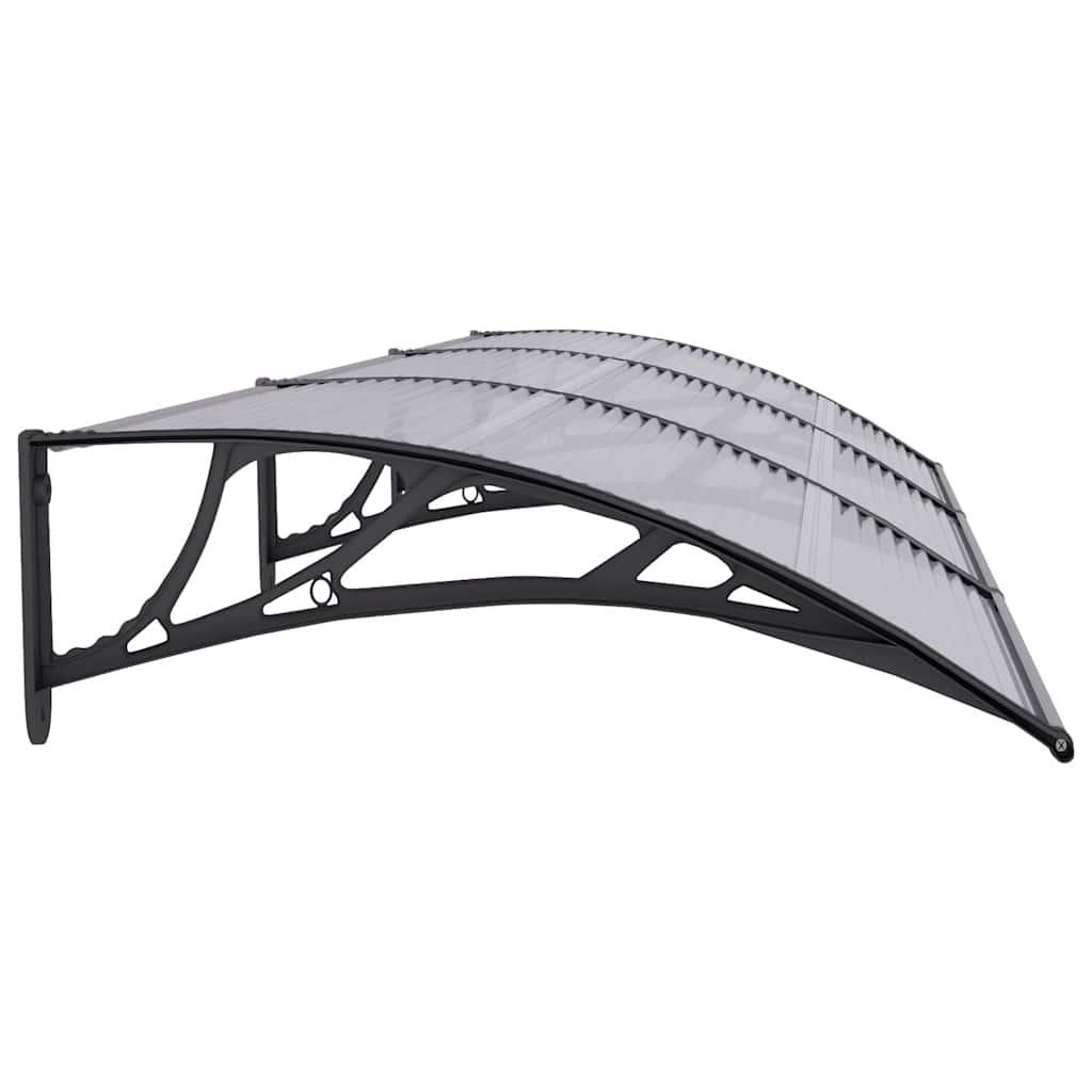 Door Canopy Black and Transparent 300x75 cm Polycarbonate