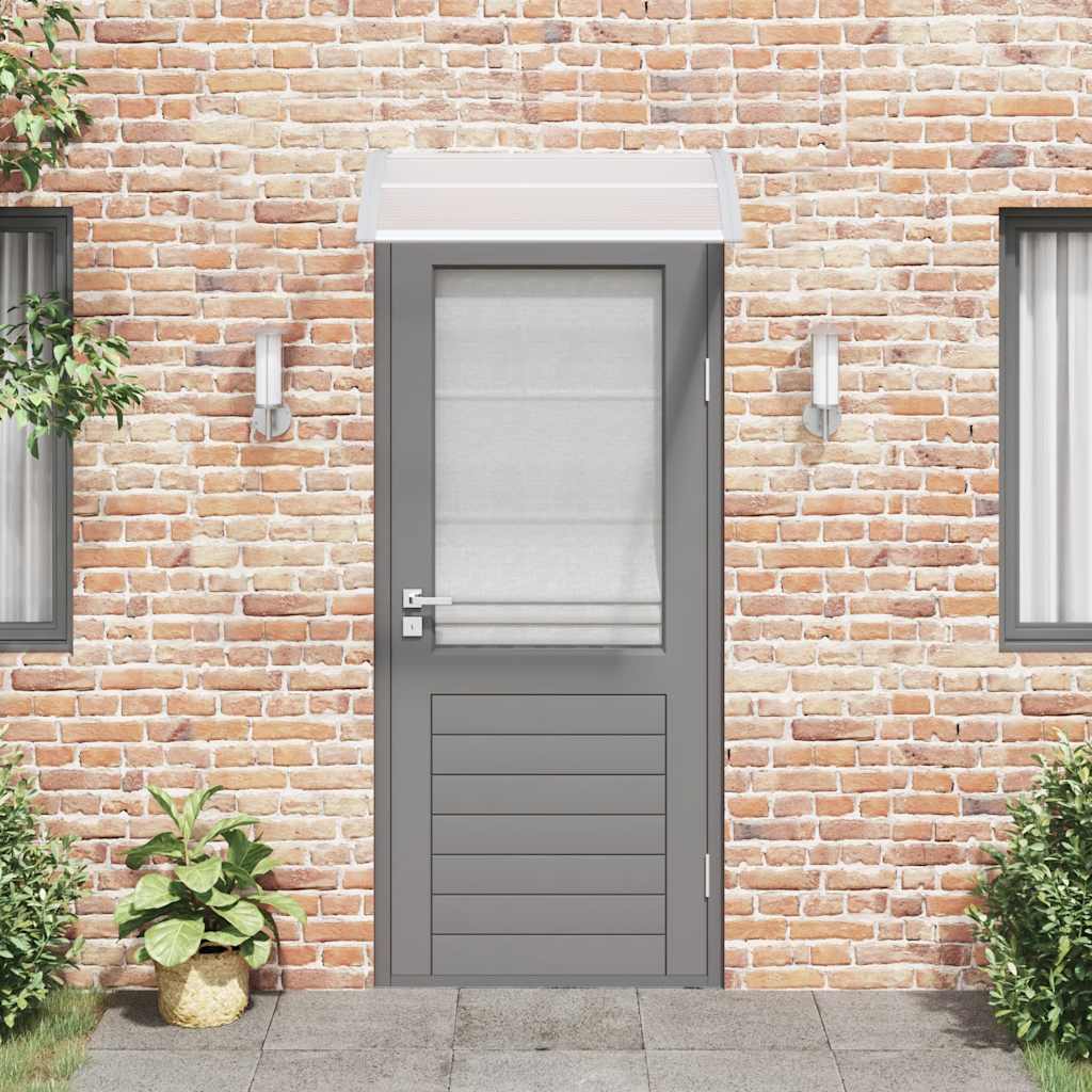 Door Canopy Grey and Transparent 100x75 cm Polycarbonate
