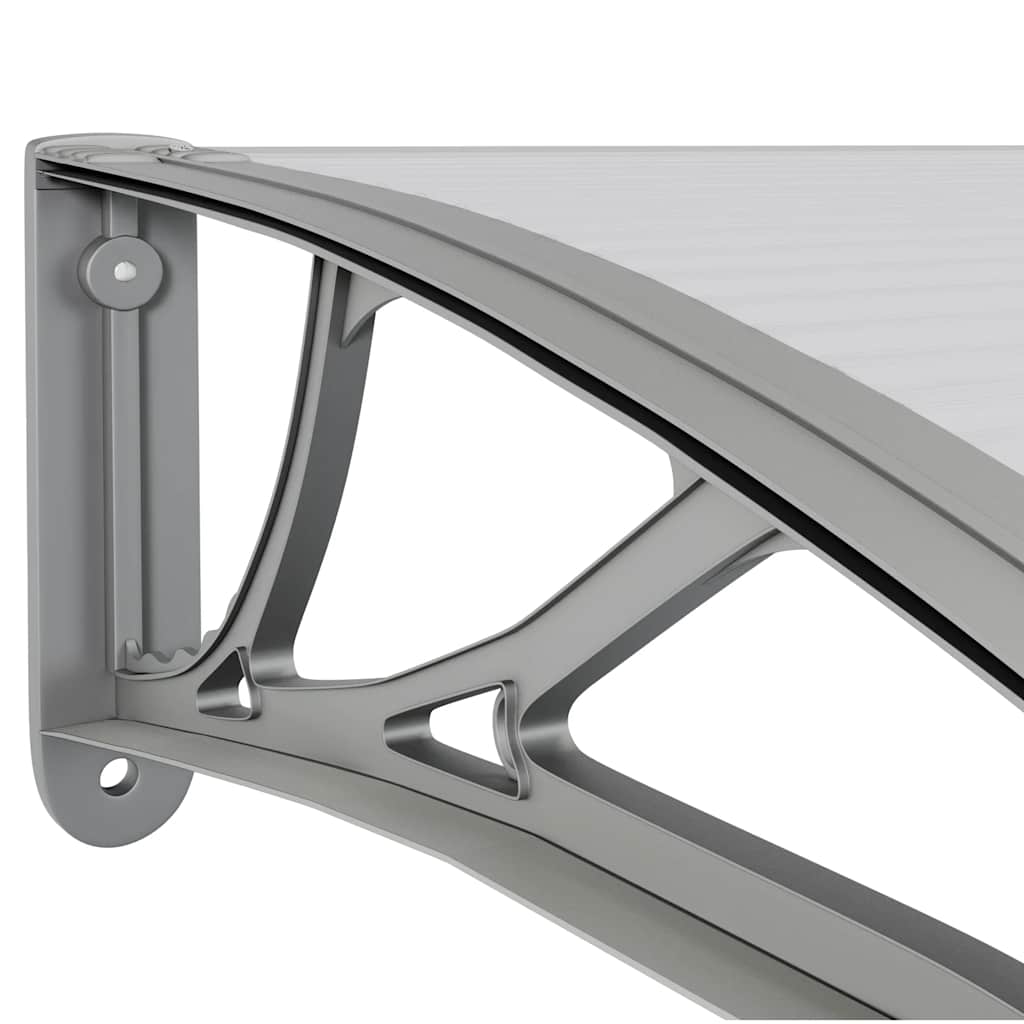 Door Canopy Grey and Transparent 100x75 cm Polycarbonate