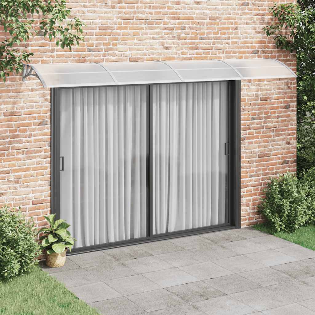 Door Canopy Grey and Transparent 400x75 cm Polycarbonate