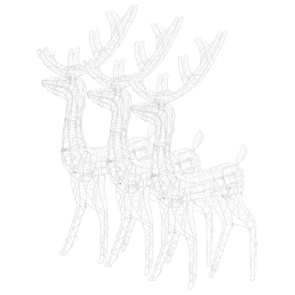 Acrylic Reindeer Christmas Decorations 3 pcs 128 cm Blue