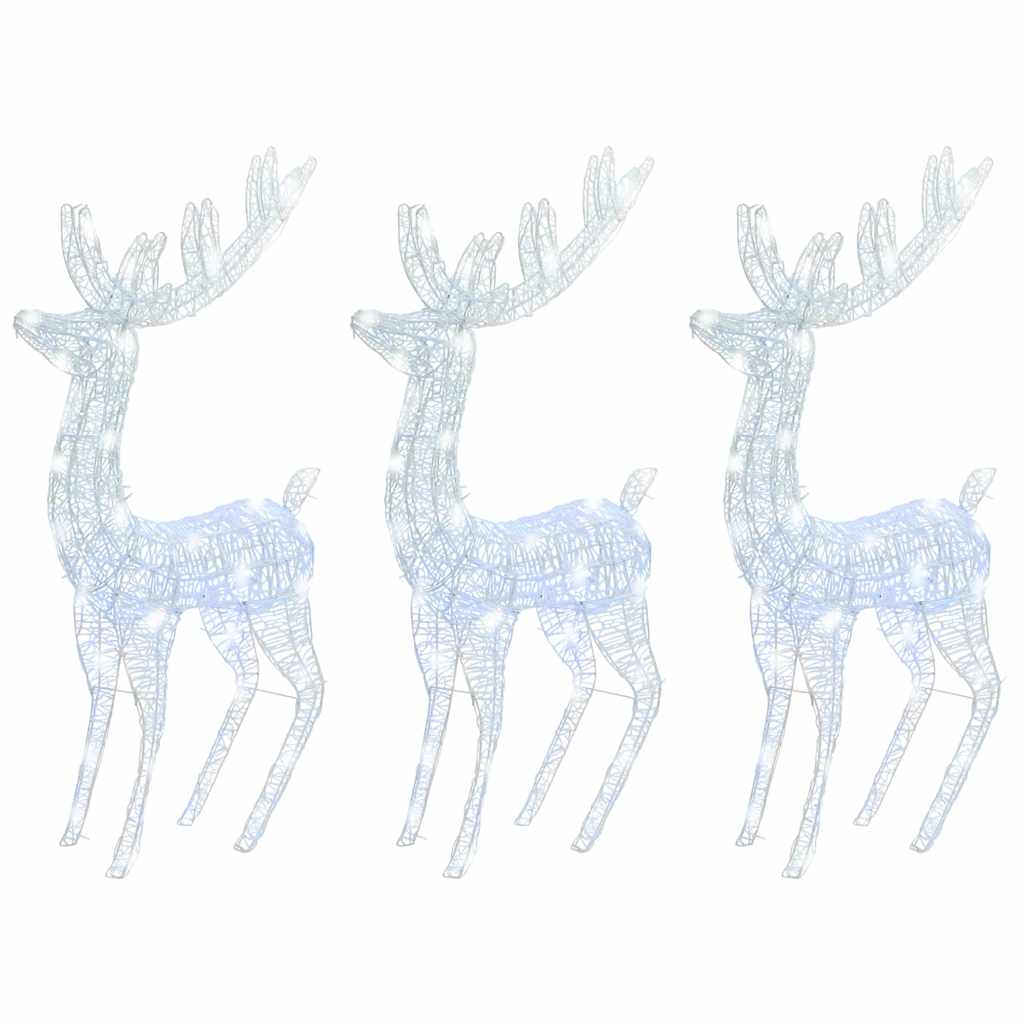 XXL Acrylic Christmas Reindeers 250 LED 3 pcs 180 cm Cold white