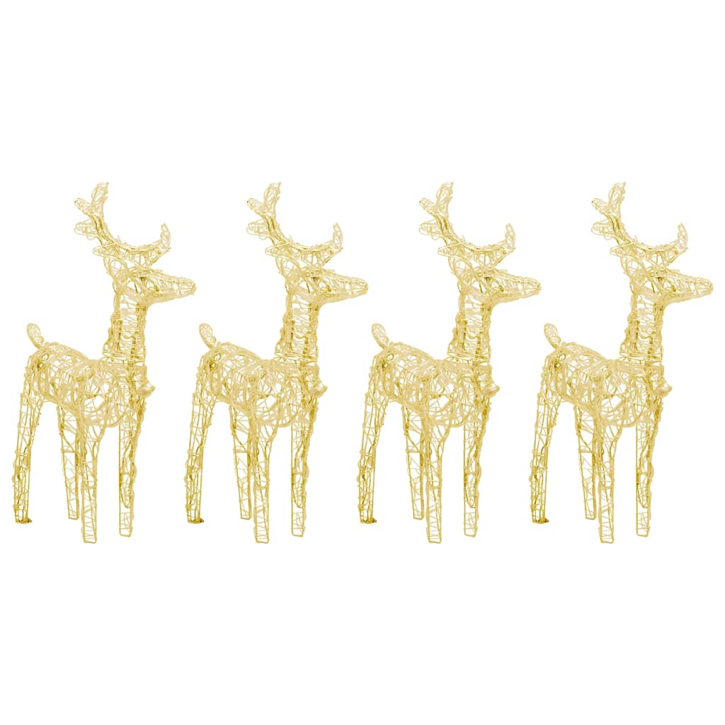 Christmas Reindeers 4 pcs Warm White 160 LEDs Acrylic