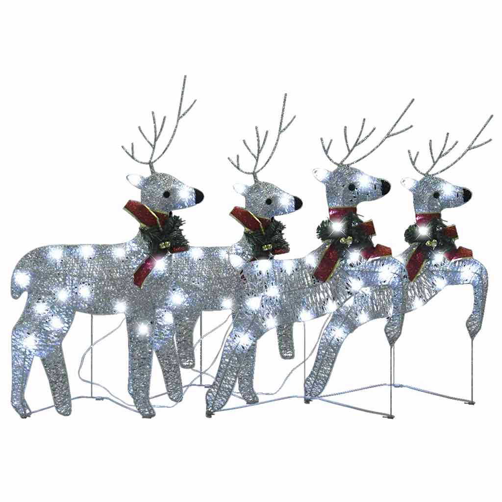 Christmas Reindeers 4 pcs Silver 80 LEDs