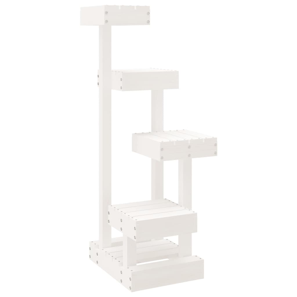 Cat Tree White 45,5x49x103 cm Solid Wood Pine