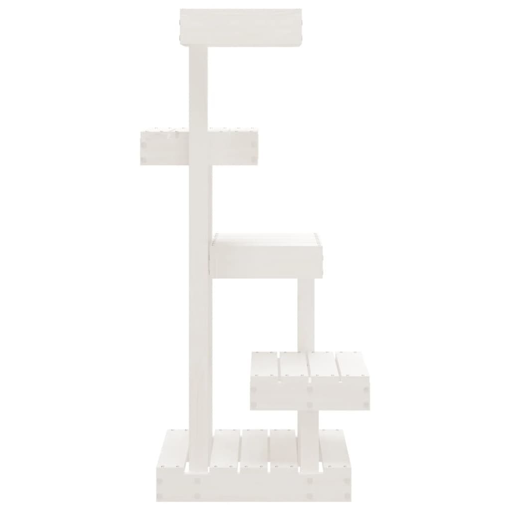 Cat Tree White 45,5x49x103 cm Solid Wood Pine
