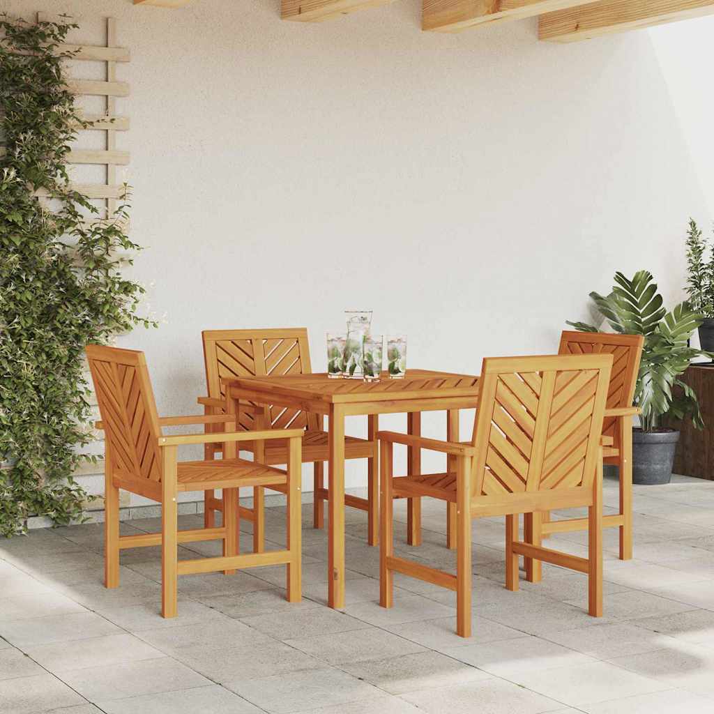 Garden Dining Set 5 pcs Brown Solid Acacia Wood