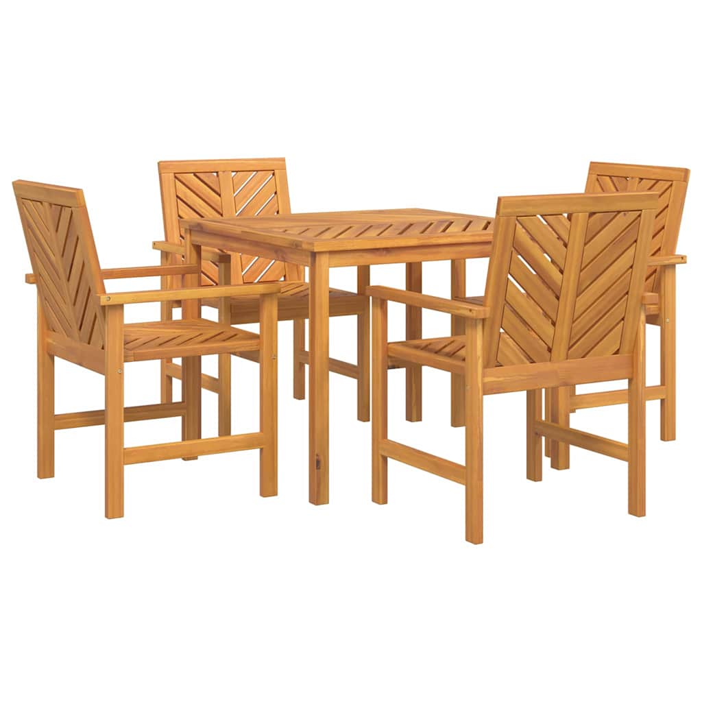 Garden Dining Set 5 pcs Brown Solid Acacia Wood