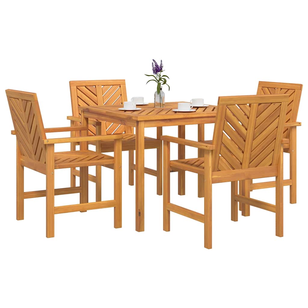 Garden Dining Set 5 pcs Brown Solid Acacia Wood