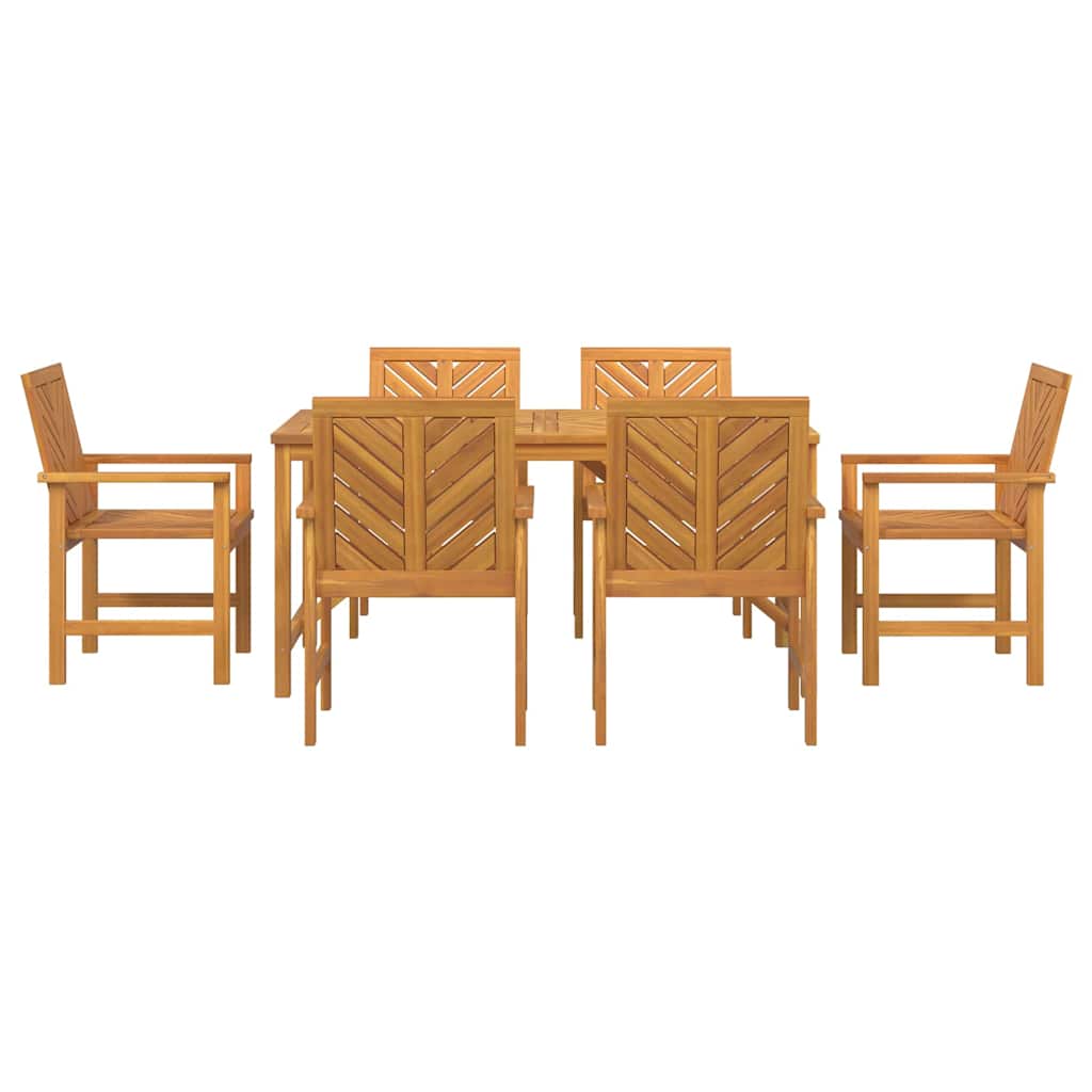 Garden Dining Set 7 pcs Brown Solid Acacia Wood