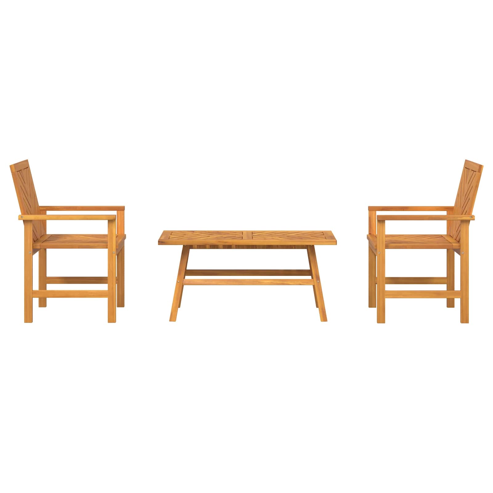 Garden Lounge Set 3 pcs Brown Solid Acacia Wood