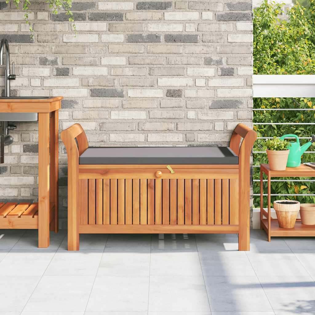 Garden Storage Bench with Cushion 91 cm Solid Wood Acacia