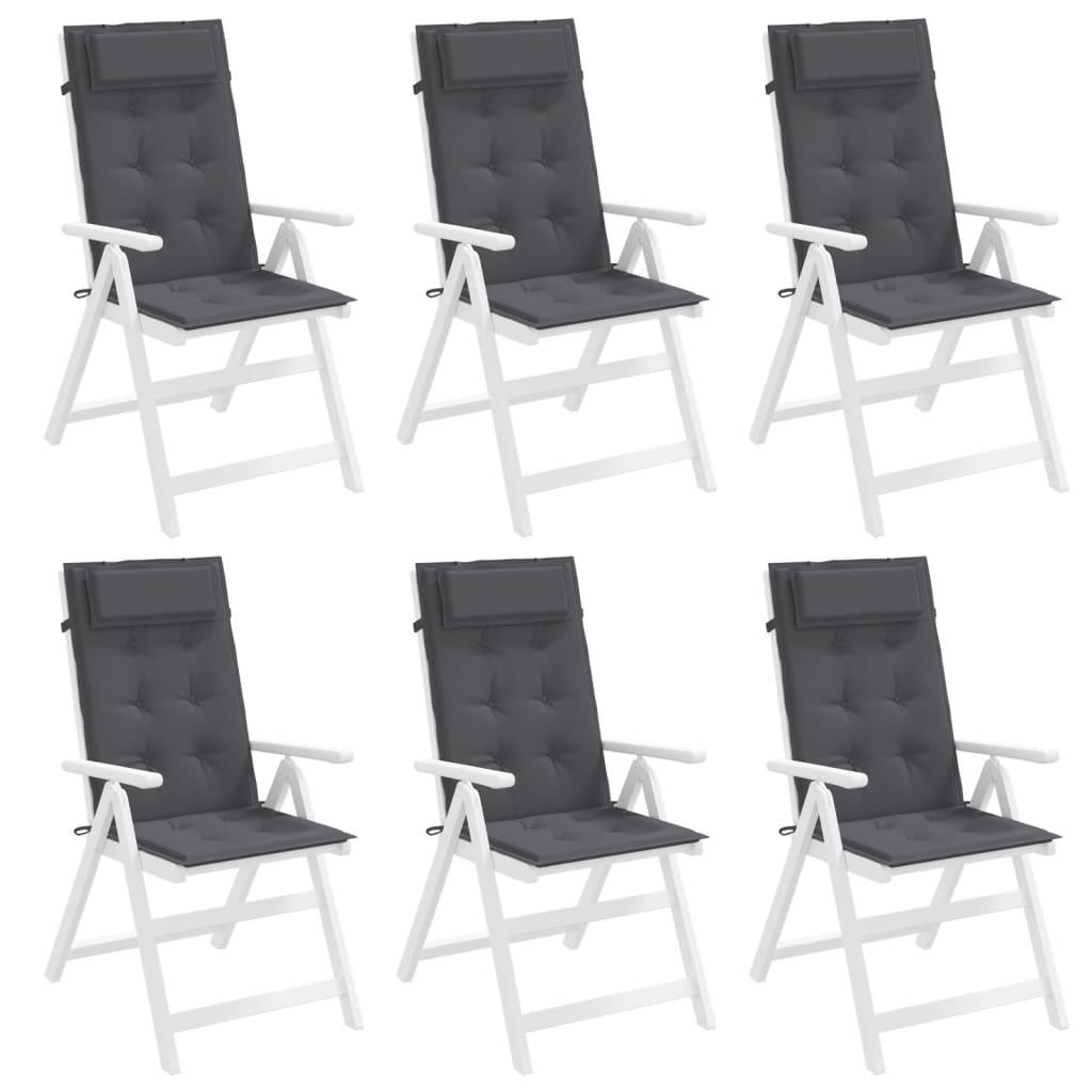 Highback Chair Cushions 6 pcs Anthracite Oxford Fabric