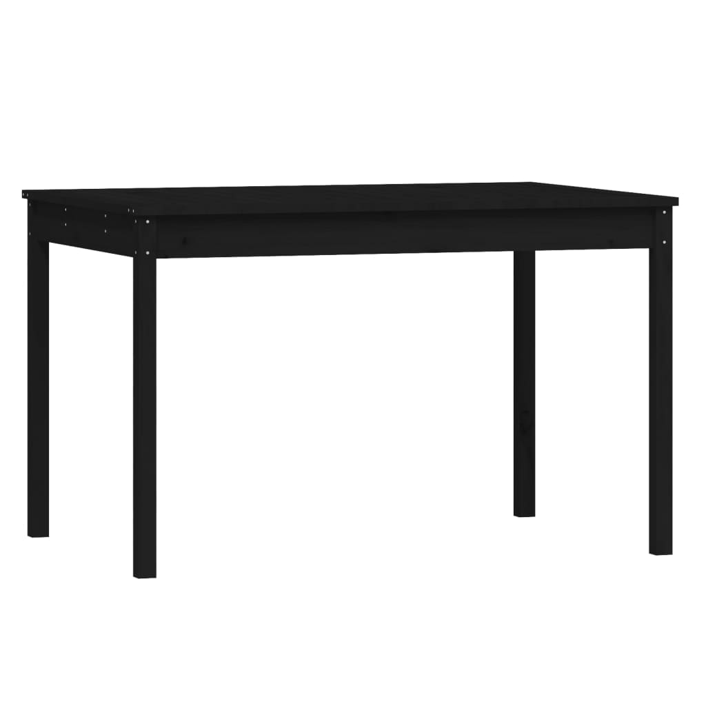 5 Piece Garden Dining Set Black Solid Wood Pine