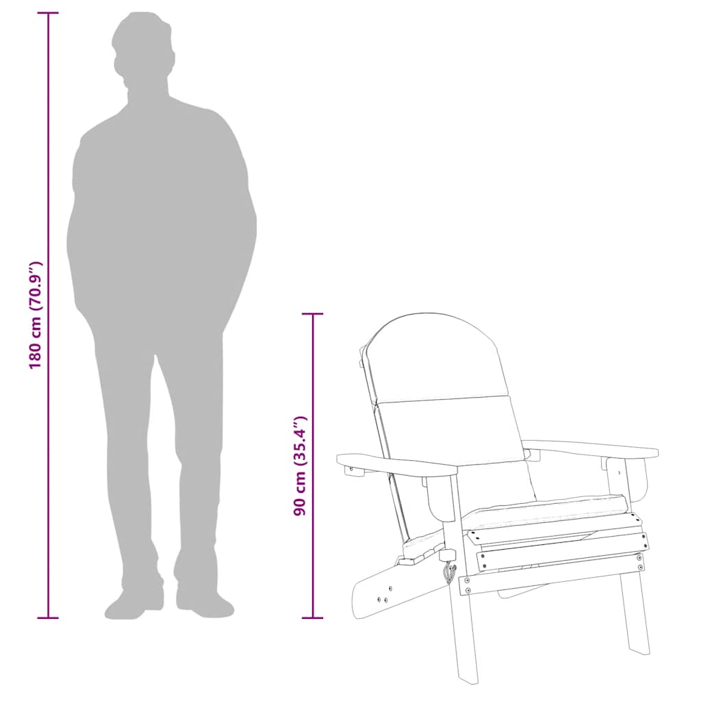 Adirondack Garden Chair with Cushions Solid Wood Acacia