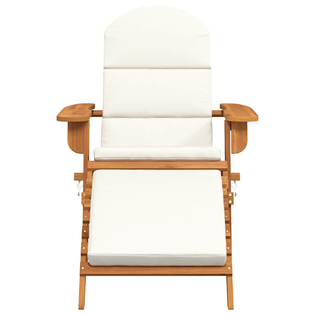 Adirondack Garden Chair with Footrest Solid Wood Acacia