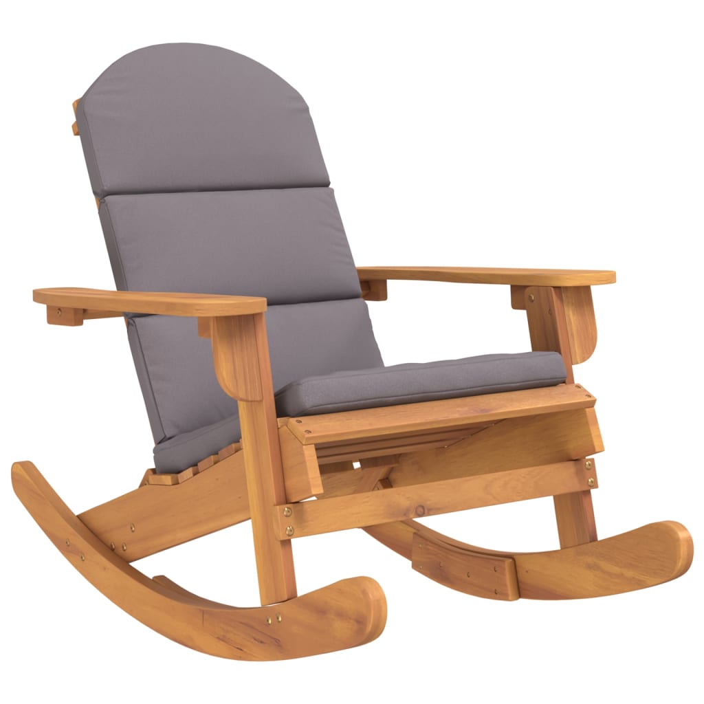 Adirondack Rocking Chair with Cushions Solid Wood Acacia