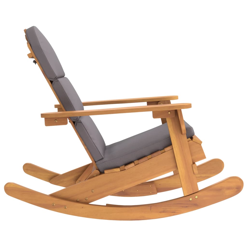 Adirondack Rocking Chair with Cushions Solid Wood Acacia