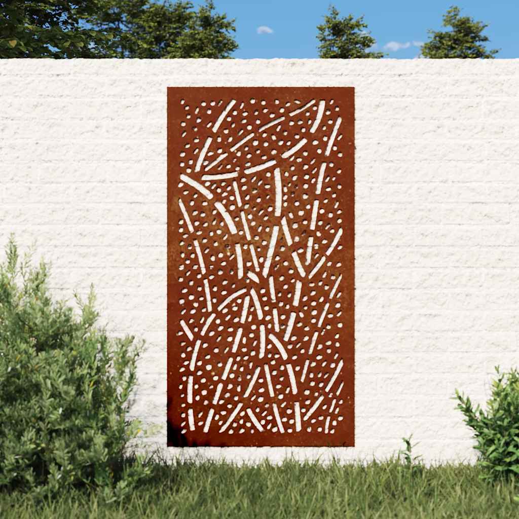 Garden Wall Decoration 105x55 cm Corten Steel Leaf Design