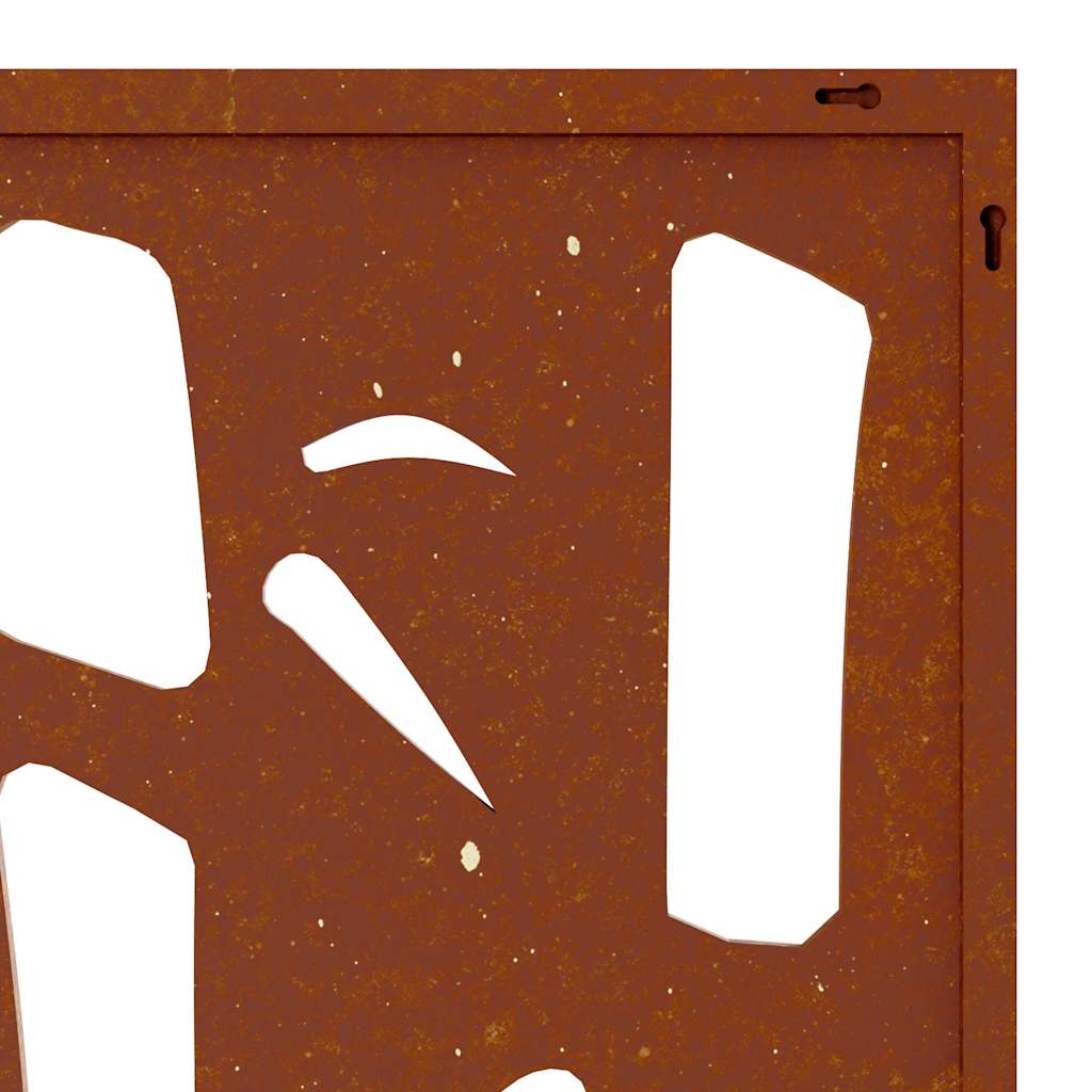 Garden Wall Decoration 55x55 cm Corten Steel Bamboo Design
