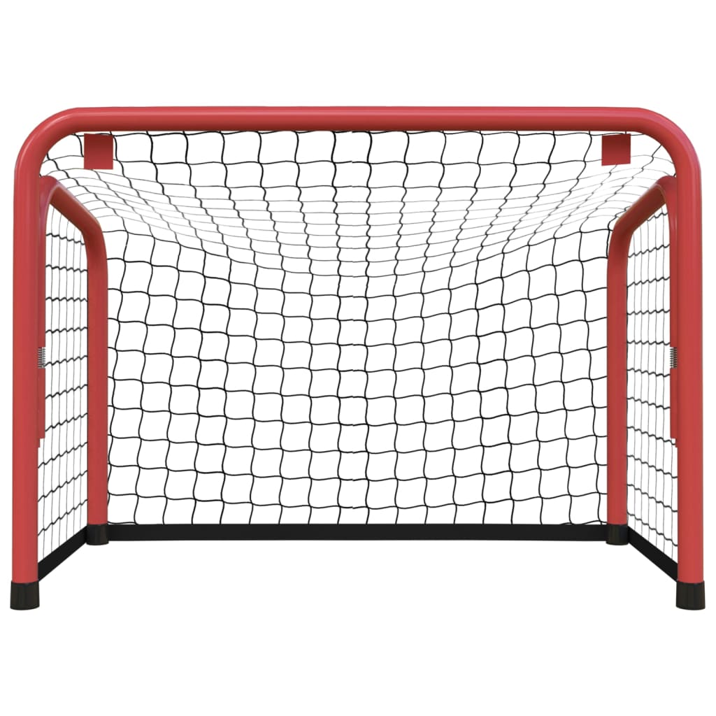 Hockey Goal with Net Red and Black 68x32x47 cm Steel and Polyester