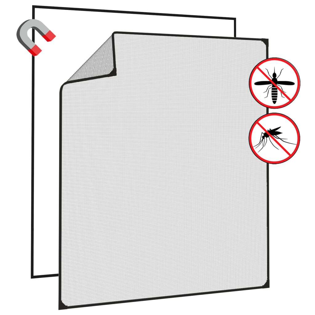 Magnetic Insect Screen for Windows Anthracite 120x140 cm