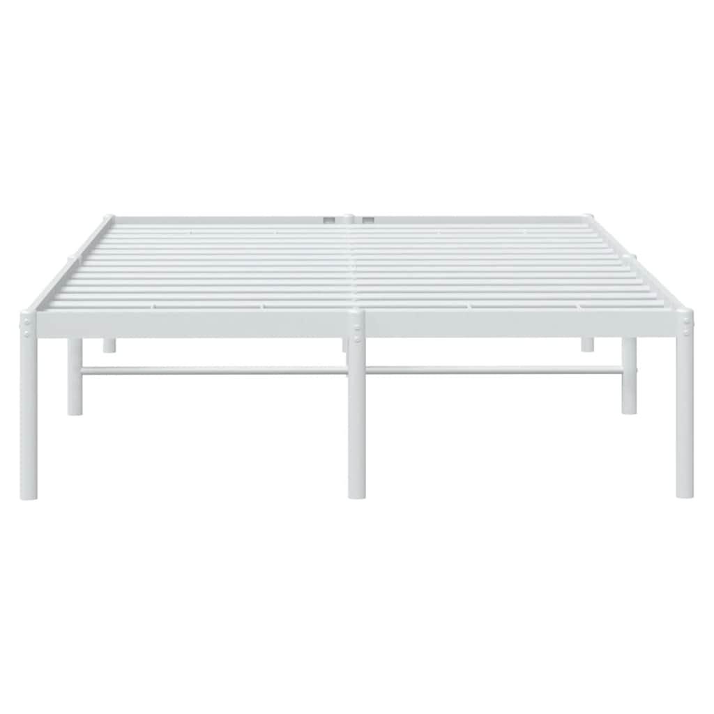 Metal Bed Frame without Mattress White 135x190 cm