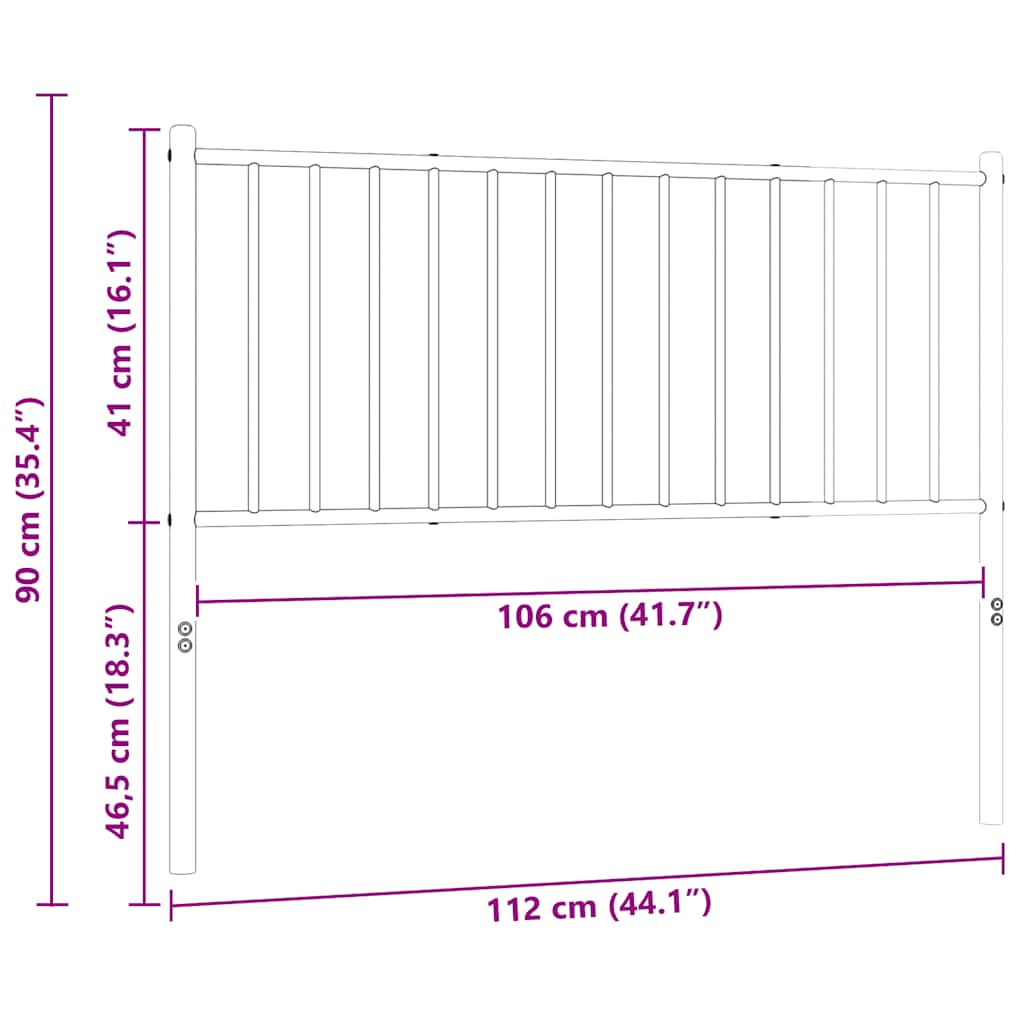 Metal Replace Headboard White 107 cm
