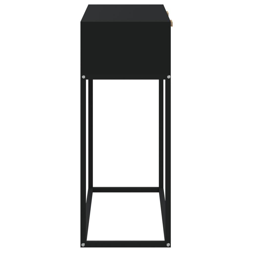 Console Table Black 80x30x75 cm Engineered Wood and Iron