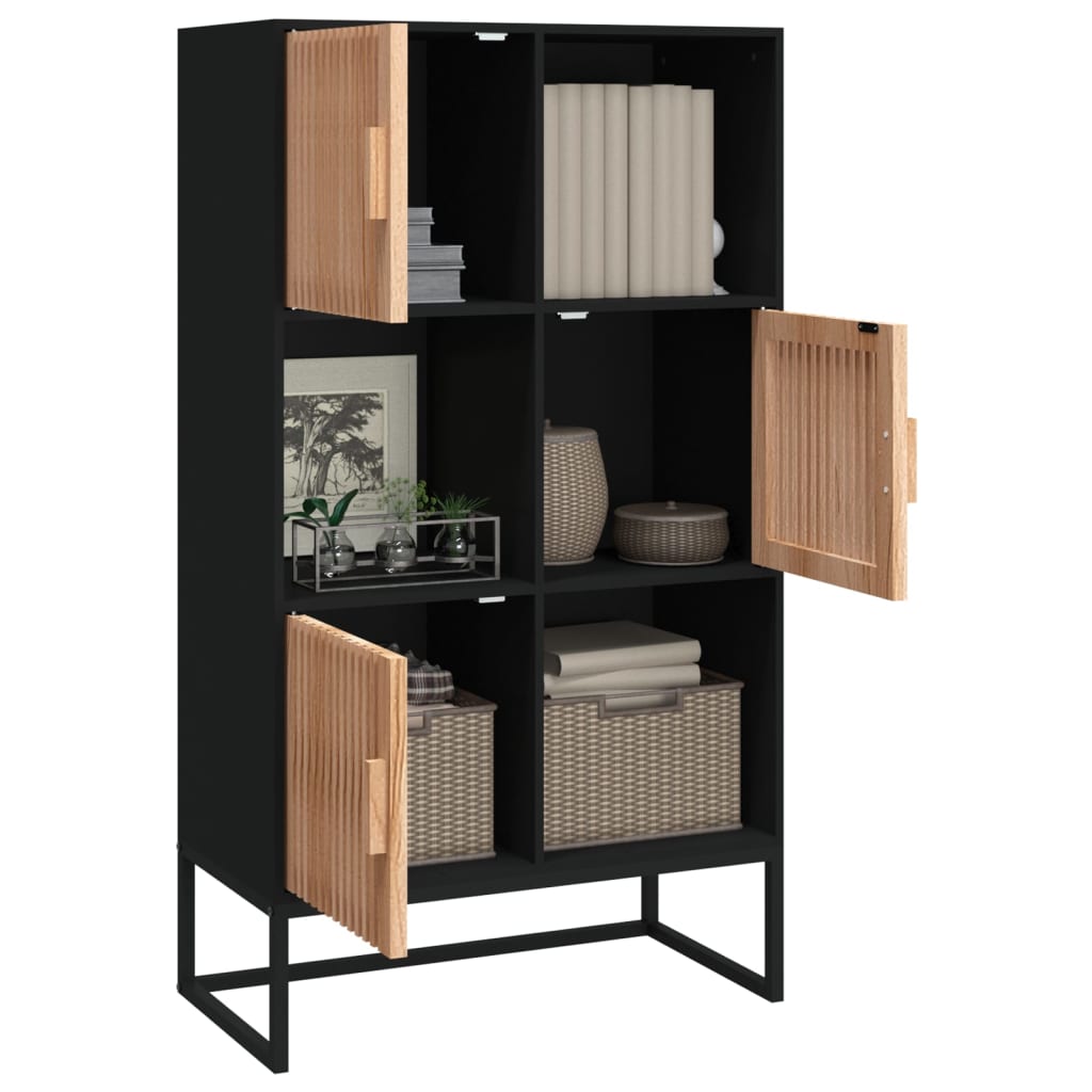 Highboard Black 70x35x125 cm Engineered Wood