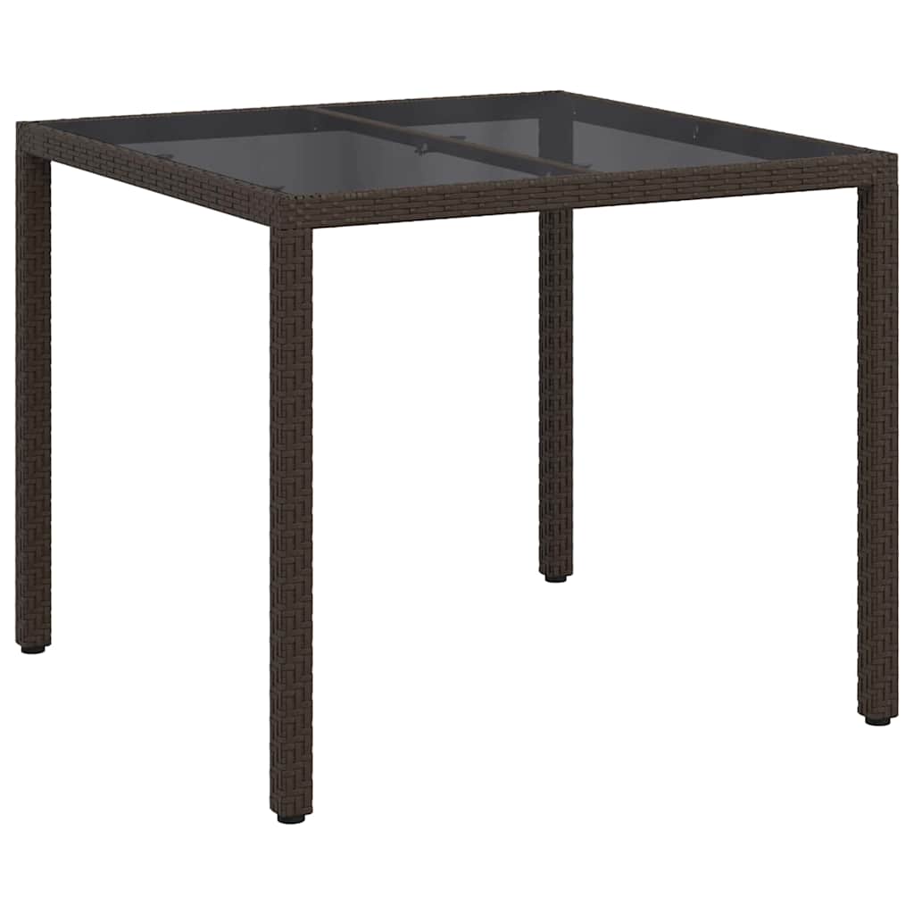 Garden Table Brown 90 x 90 x 75 cm Poly Rattan