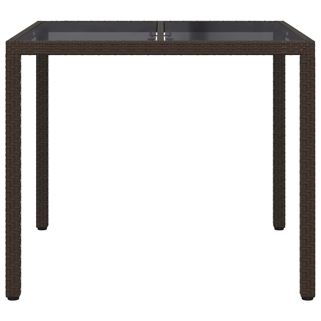 Garden Table Brown 90 x 90 x 75 cm Poly Rattan
