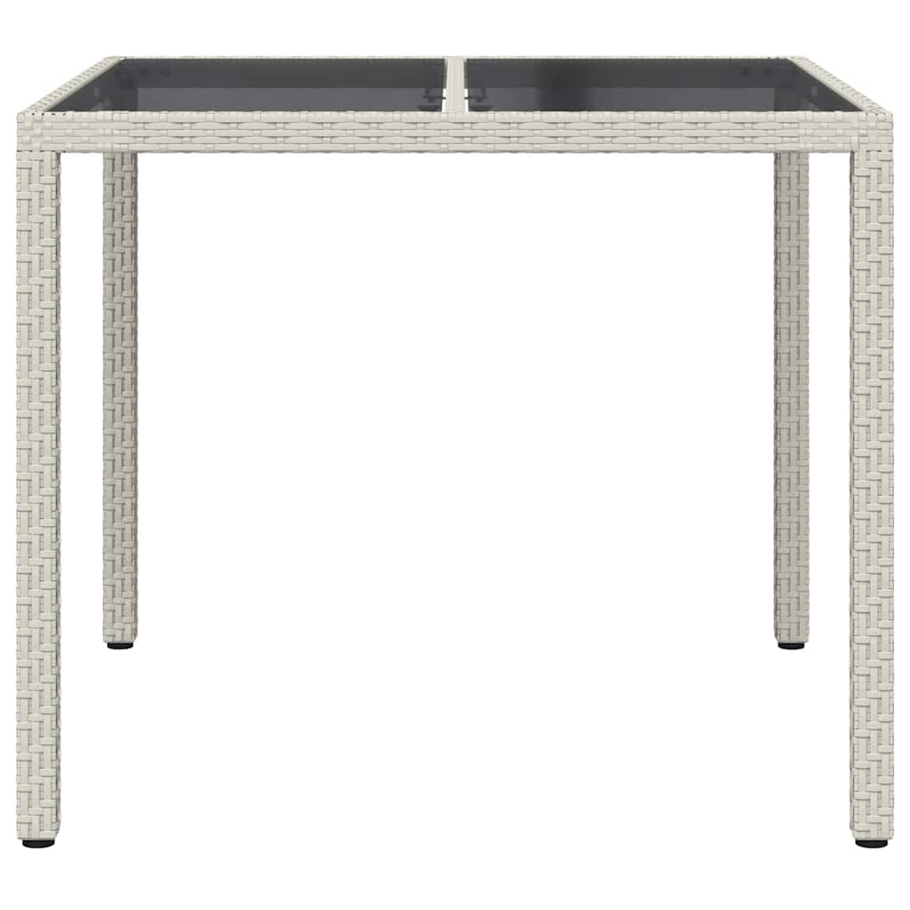 Garden Table White 90 x 90 x 75 cm Poly Rattan