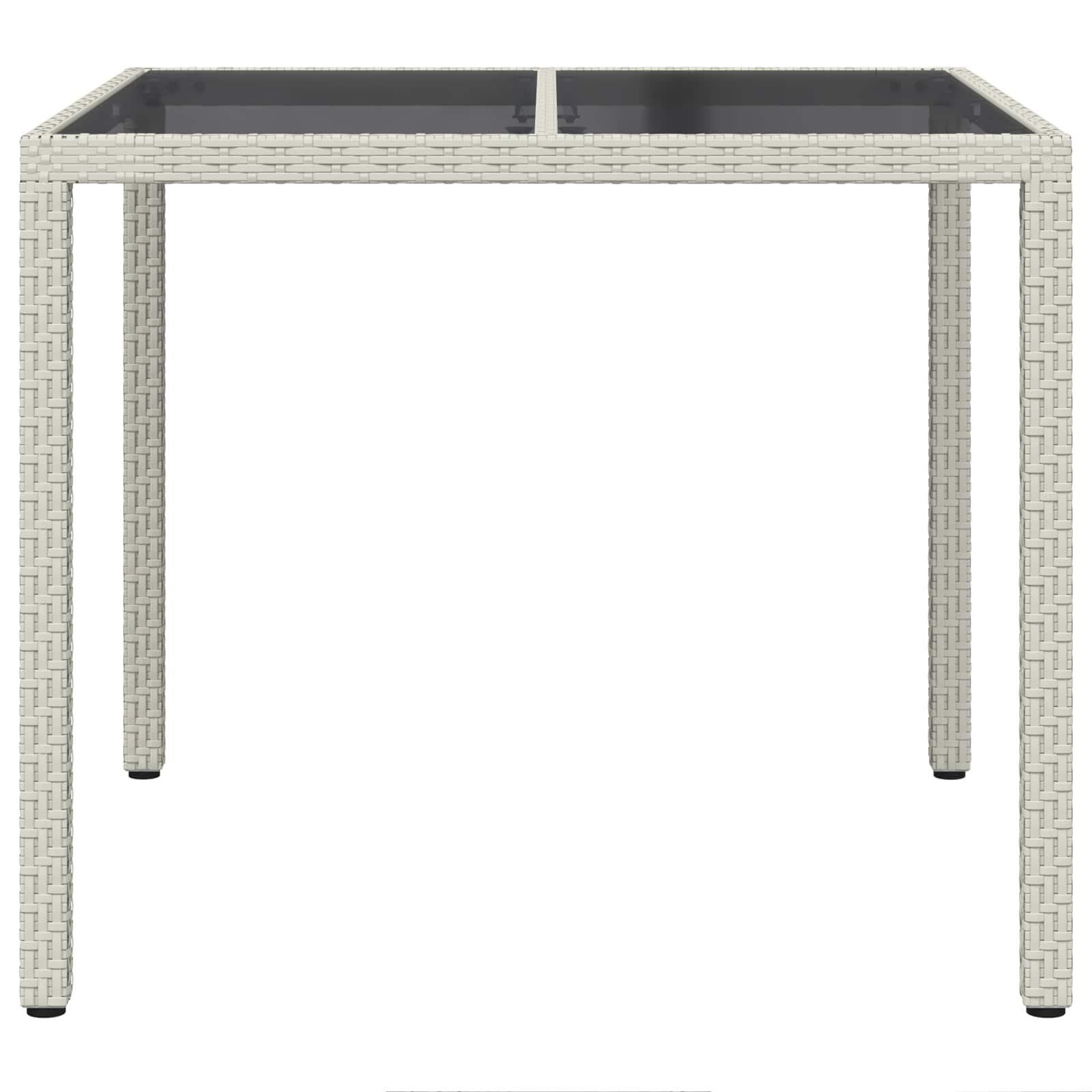 Garden Table White 90 x 90 x 75 cm Poly Rattan