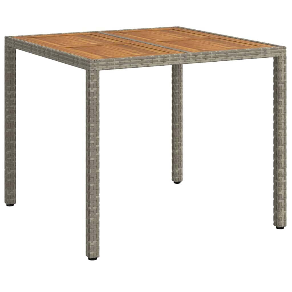 Garden Table Grey 90 x 90 x 75 cm Poly Rattan