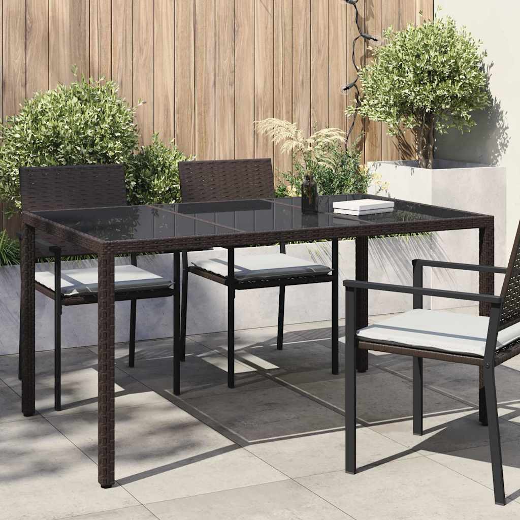 Garden Table Brown 150 x 90 x 75 cm Poly Rattan