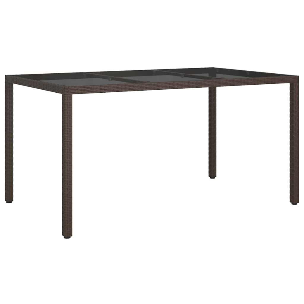 Garden Table Brown 150 x 90 x 75 cm Poly Rattan