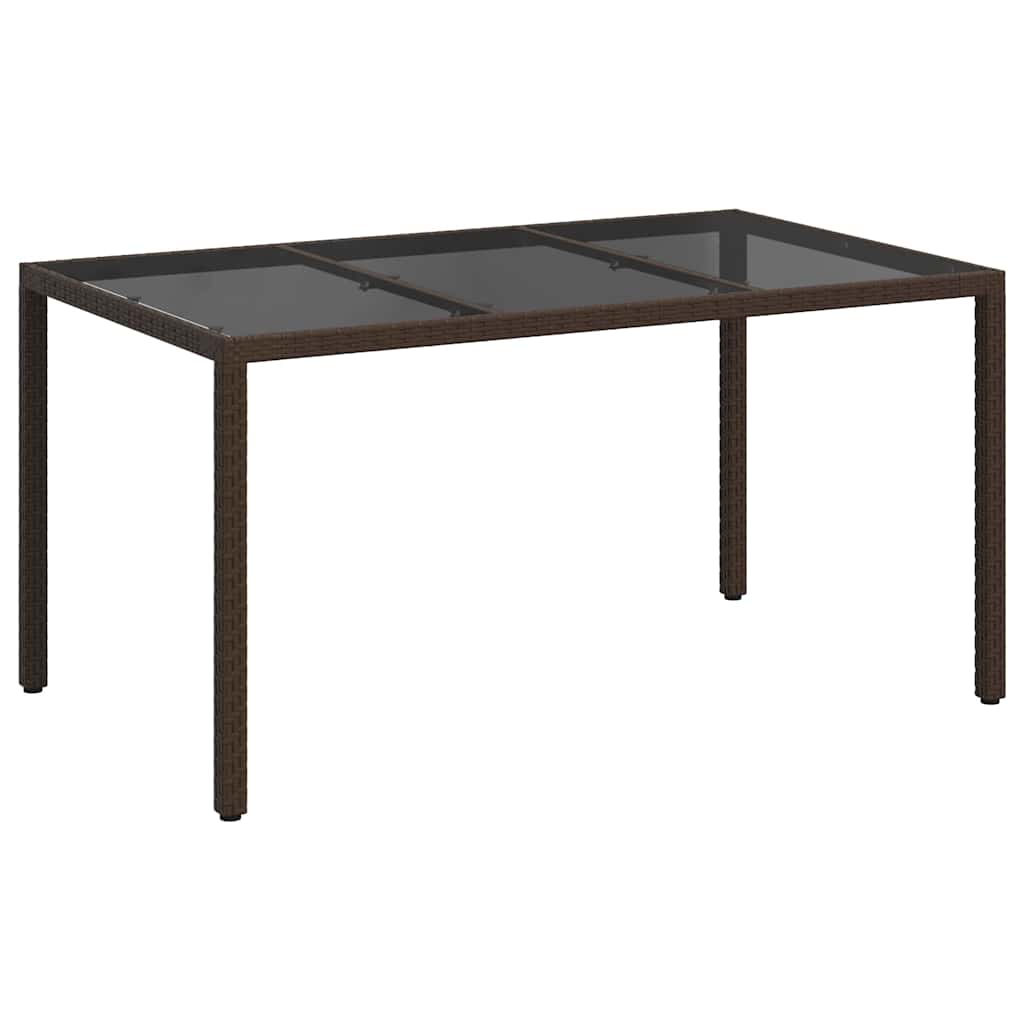 Garden Table Brown 150 x 90 x 75 cm Poly Rattan