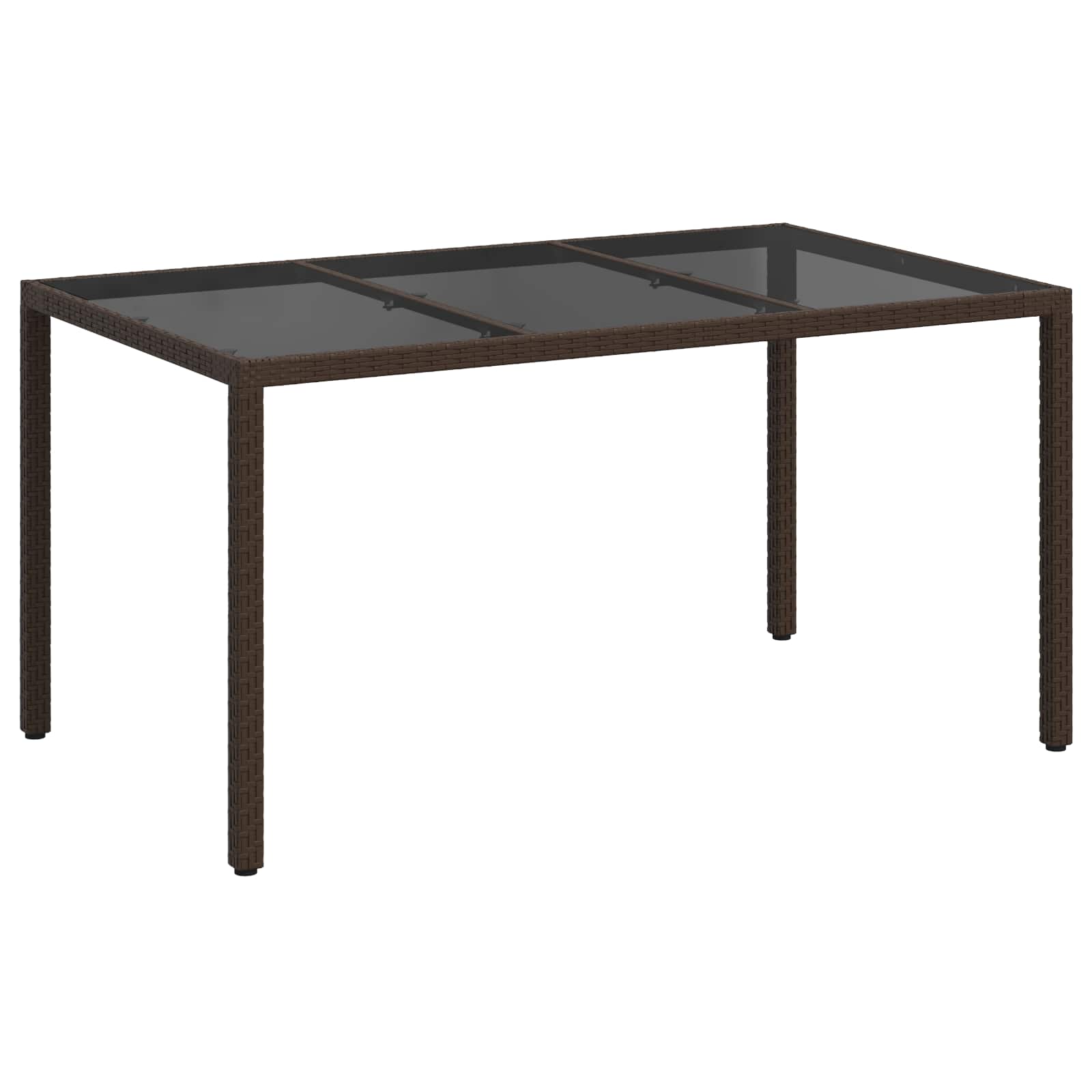 Garden Table Brown 150 x 90 x 75 cm Poly Rattan