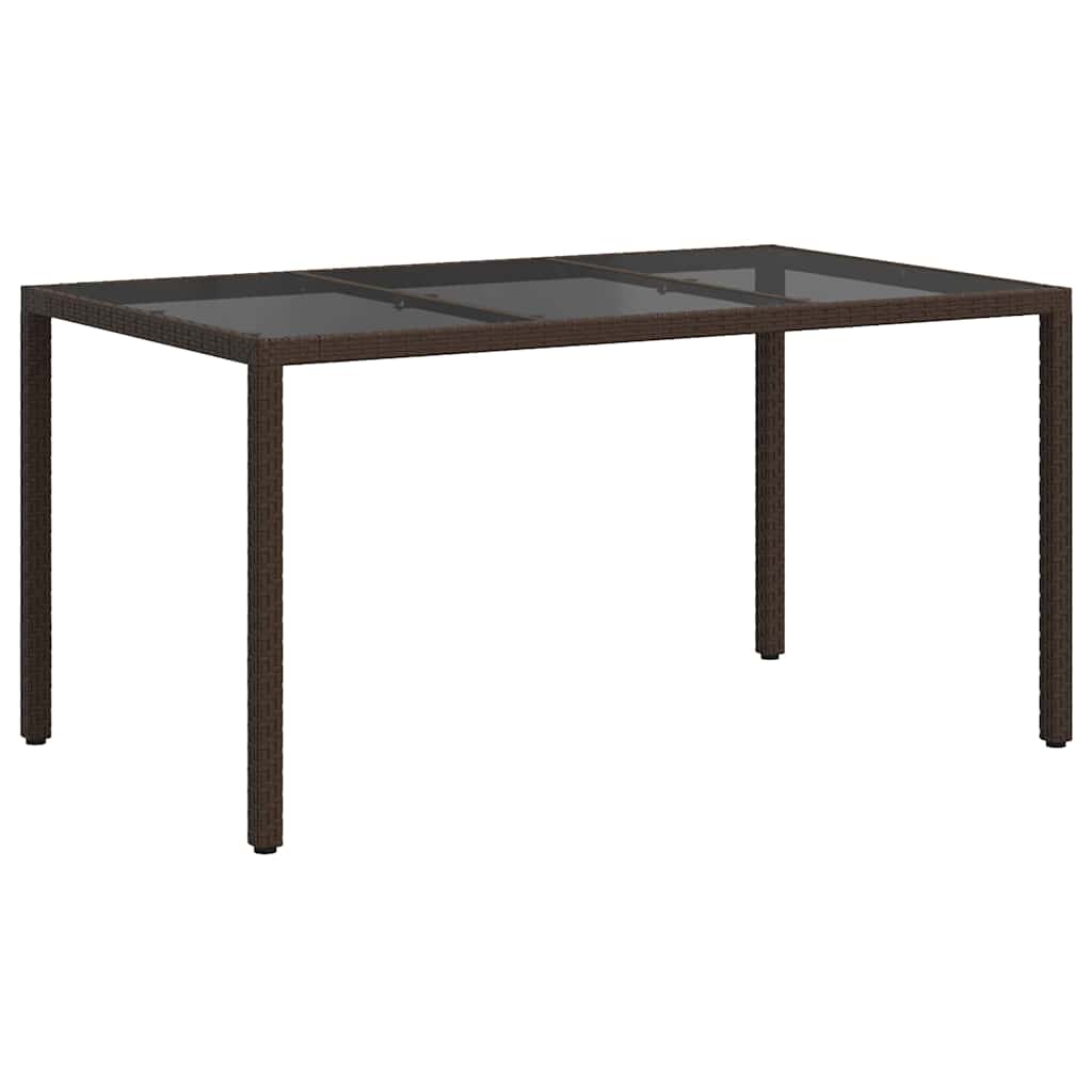 Garden Table Brown 150 x 90 x 75 cm Poly Rattan