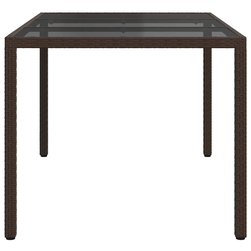 Garden Table Brown 150 x 90 x 75 cm Poly Rattan