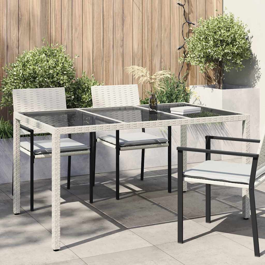 Garden Table White 150 x 90 x 75 cm Poly Rattan